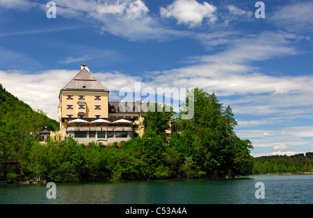Summer day at Castle Fuschel at Lake Fuschl, Hof, Salzkammergut, Austria Stock Photo