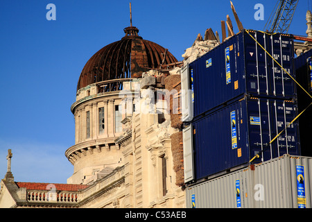 The earthquake damaged Catholic Cathedral in Christchurch, New Zealand Stock Photo