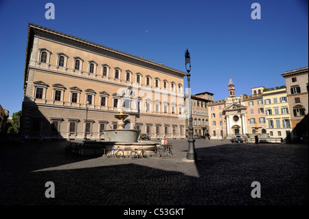 Italy, Rome, Piazza Farnese, Palazzo Farnese Stock Photo