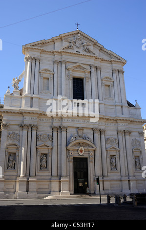 Italy, Rome, basilica of Sant'Andrea della Valle, facade by Carlo Rainaldi Stock Photo