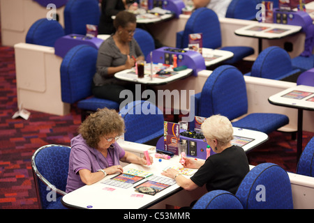 Mecca Bingo UK bingo company. People playing Bingo at Catford Bingo Hall, London, UK. Photo:Jeff Gilbert Stock Photo