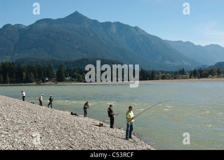 Salmon fishing by Hope, BC, Canada Stock Photo