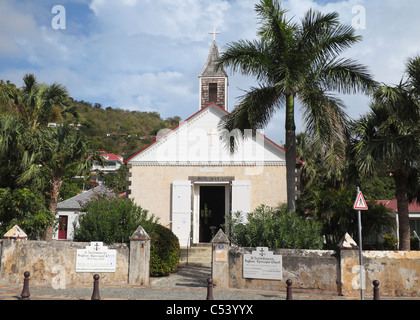 The Anglican/Episcopal Church near the harbor in Gustavia on St. Barts was built in 1855 Stock Photo