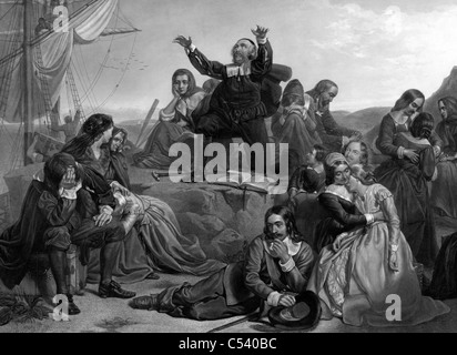 The departure of the pilgrim fathers, for America, A.D. 1620 Stock Photo