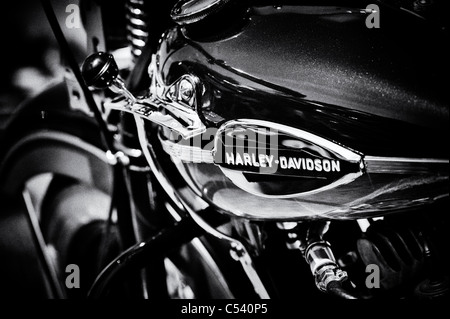 Harley Davidson WLA flathead motorcycle . Monochrome Stock Photo