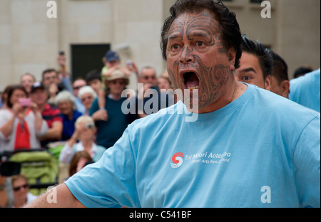 Performing the Haka during the Australasian-themed 2011 City of London Festival, London, England, UK Stock Photo