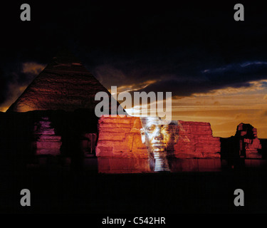 SON ET LUMIERE GREAT PYRAMID SPHINX RUINS GIZA CAIRO EGYPT Stock Photo ...