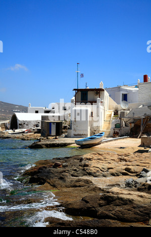 Fishing Village of Agia Anna Kalafatis Cyclades Island of Mykonos Greece EU European Union Europe Stock Photo