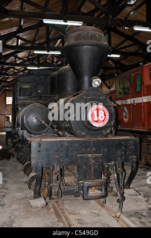 Old Shay steam train locomotive, Alishan Forest Railway, Fenqihu, Alishan National Park Scenic Area, Chiayi, Taiwan Stock Photo