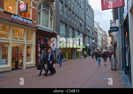 Kalvestraat pedestrian shopping street central Amsterdam the Netherlands Europe Stock Photo