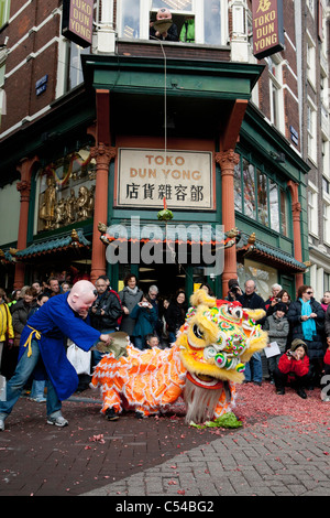 The Netherlands, Amsterdam, Celebrating chinese new year. 2010, the year of the tiger. Stock Photo