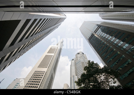 Skyscrapers of the financial district, central business district, creative, Singapore, Southeast Asia, Asia Stock Photo