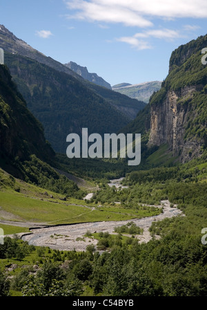 The Cirque Du Fer A Cheval valley in the Rhone Alps in France Stock Photo