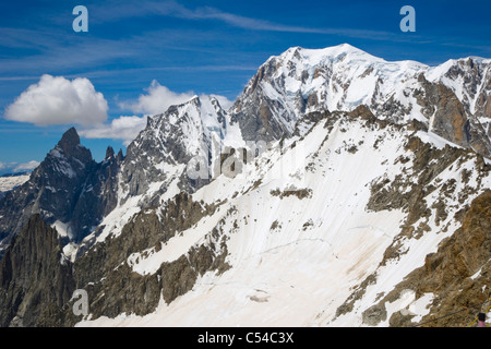 Aiguille Blanche de Peuterey, Mont Blanc, Mont Blanc de Courmayeur summits, Italy, Mont Blanc Massif, Alps Stock Photo