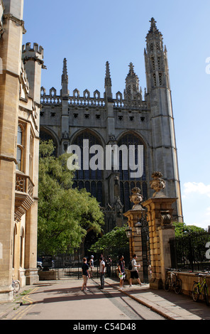 Side view of King's College Chapel from Trinity Lane Cambridge Stock Photo