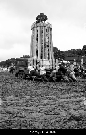 The park stage viewing tower, Glastonbury Festival 2011, Somerset, England, United Kingdom. Stock Photo