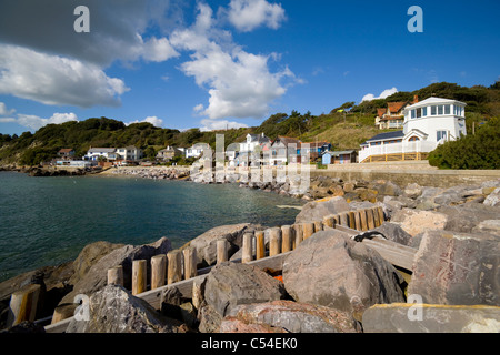 The Lighthouse, Steephill Cove, Beach, Isle of Wight, England, UK, Stock Photo