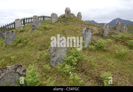 The graves of navvies who died during the construction of the Blackwater Reservoir near Kinlochleven in the Scottish Highlands in the early 1900's. Stock Photo