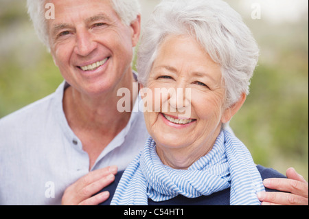 Portrait of a senior couple smiling Stock Photo