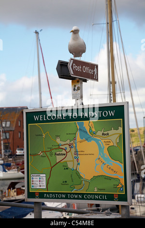 padstow tourist map north cornwall Stock Photo - Alamy