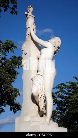 Paris - Statue from Tuileries garden - Cassandre Se Met Sous La Protection De Pallas by Aime Miller Stock Photo