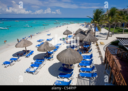 Beach of Playa del Carmen, Yucatan, Mexico, Caribbean Stock Photo