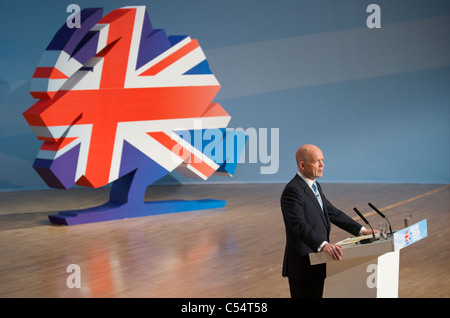 October 6th, 2010, Birmingham, UK. Foreign Secretary William Hague speaks to delegates at the Conservative Party Conference. Stock Photo