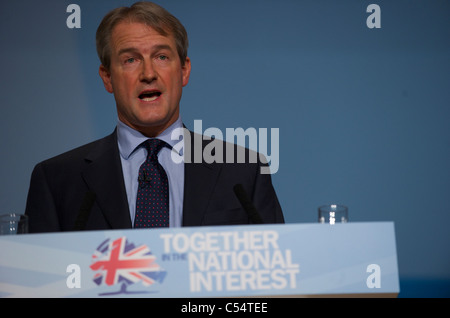 October 6th 2010,Birmingham, UK. Owen Paterson MP, Speaks to delegates at the Conservative Party Conference Stock Photo
