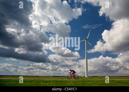 The Netherlands, Almere, Triathlon, cycling Stock Photo