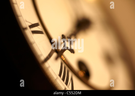 ANTIQUE CLOCK ORNATE HAND HOUR Stock Photo