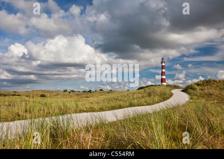 Holland, Hollum, Ameland Island, Wadden Sea Islands. Unesco World Heritage Site. Lighthouse. Stock Photo