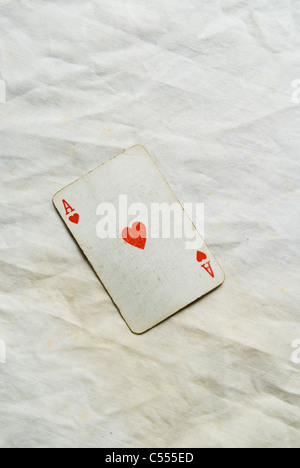 Ace of hearts playing card Stock Photo