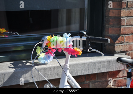 bike with flowers on it Stock Photo