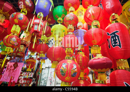 Chinese lanterns at a store, Silk Market, Beijing, China Stock Photo