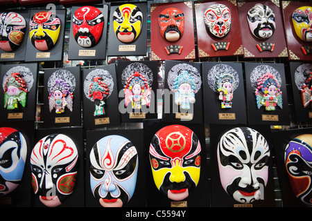 Chinese masks at a store, Hongqiao Pearl Market, Beijing, China Stock Photo