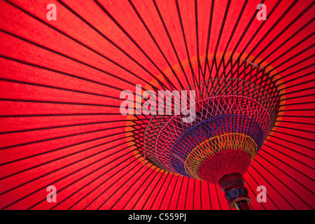 Close-up of a parasol, Kyoto Prefecture, Kinki Region, Honshu, Japan Stock Photo