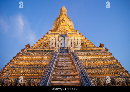 Low angle view of a temple, Wat Arun, Bangkok, Thailand Stock Photo