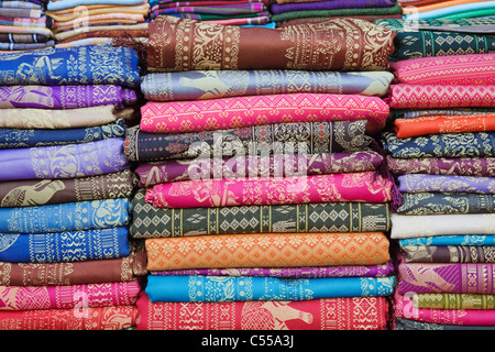 Detail of silk fabric, Siem Reap, Cambodia Stock Photo - Alamy