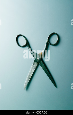 Old rusty pair of scissors Stock Photo
