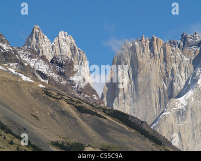 The Torres del Paine of Parque Nacional Torres del Paine in Chile Stock Photo