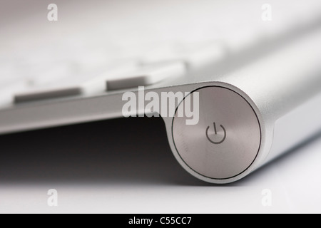Apple Mac Wireless Keyboard Power Button Stock Photo
