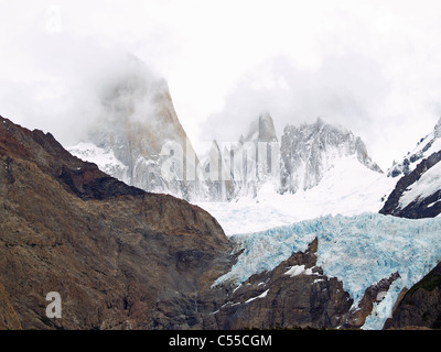 Piedras Blancas Glacier at Mt.Fitzroy Argentina Stock Photo