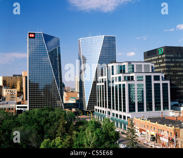 Canada, Saskatchewan, Regina, glass skyscrapers in downtown Stock Photo