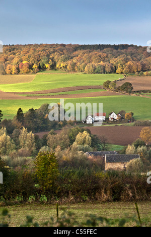 The Netherlands, Epen, panoramic view of frame houses. Autumn colours Stock Photo