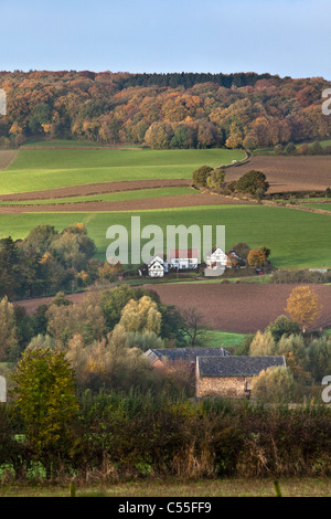 The Netherlands, Epen, panoramic view of frame houses. Autumn colours. Stock Photo