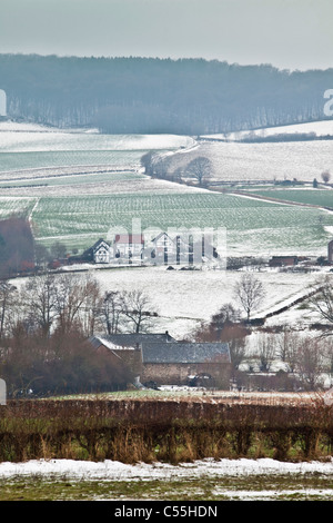 The Netherlands, Epen, Frame houses. Winter, snow Stock Photo