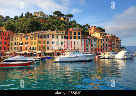 Portofino - a port city in Liguria on the Mediterranean Sea with many yachts. A meeting place for the rich. Stock Photo