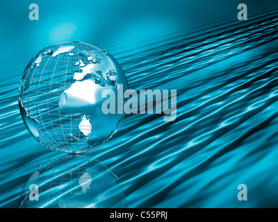 Wireframe globe on abstract background Stock Photo - Alamy