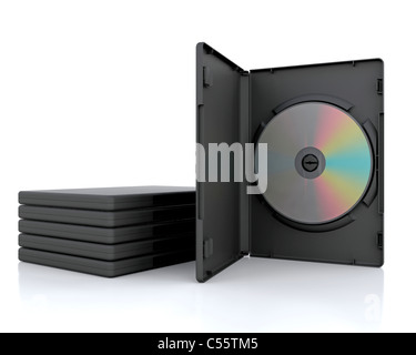 3D DVD Case with a DVD inside isolated Stock Photo - Alamy
