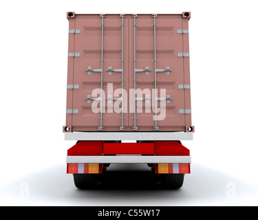 Freight container on the back of a heavy goods vehicle Stock Photo